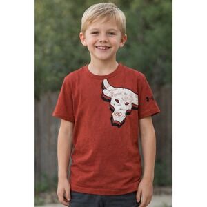 Under Armour Boys UA Project Rock Brahma Bull Tee Shirt Youth Size Medium EUC